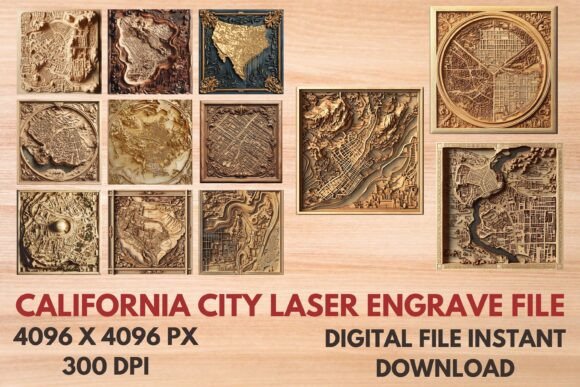 California City Laser Engrave File: 3D Ready Designs