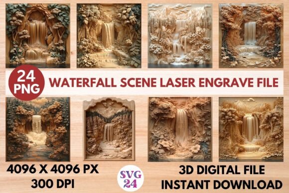 Create H1 From Waterfall Scene Laser Engrave File