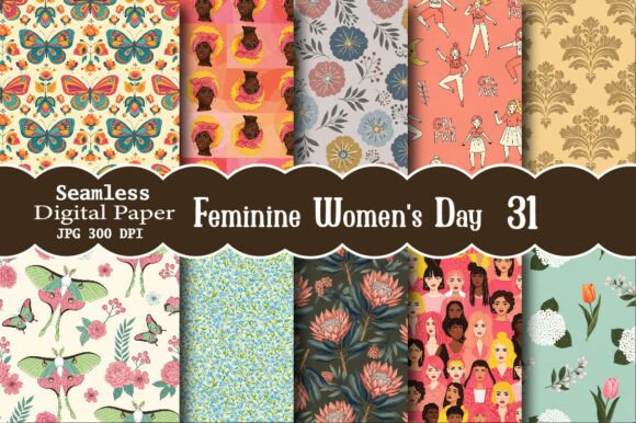 Elegant Feminine Women's Day Pattern for Creative Projects