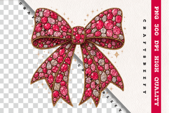 Faux Rhinestone Pink Bow PNG: A Touch of Digital Glamour