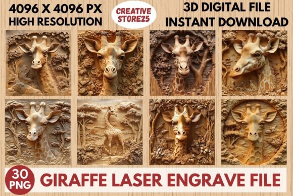 Giraffe Laser Engrave File: Stunning 3D Designs for Your Projects