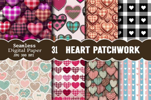 Heart Patchwork Mix Pattern: A Sweet Design Asset