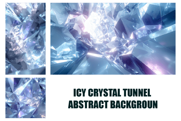 Icy Crystal Tunnel Abstract Background