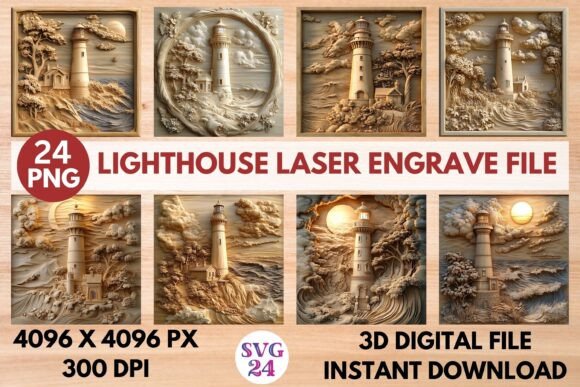 Lighthouse Laser Engrave File: Stunning 3D Engravings