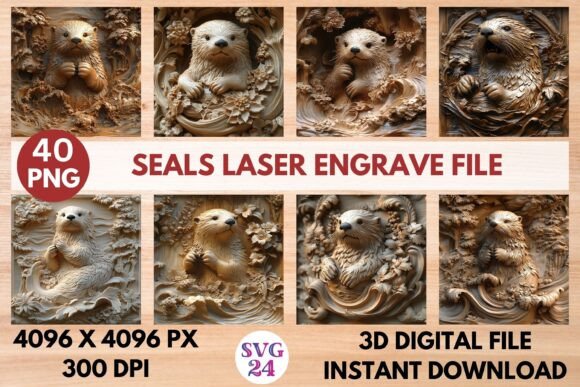 Seals Laser Engrave File: Create Stunning 3D Designs