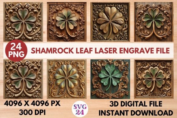 Shamrock Leaf Laser Engrave File for Stunning 3D Projects