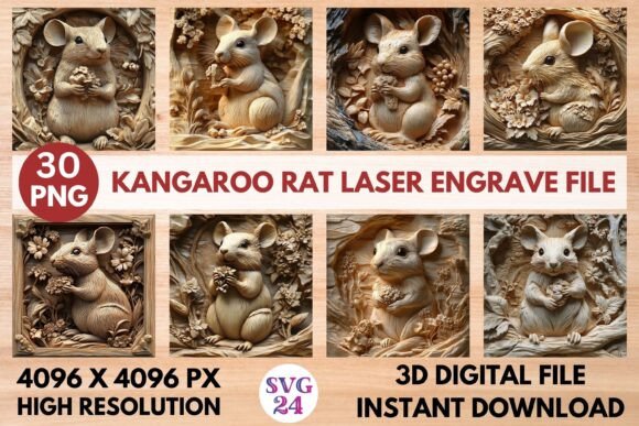 Stunning Kangaroo Rat Laser Engrave File for Your Projects