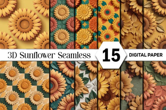 Sunflower Seamless Digital Paper Pack