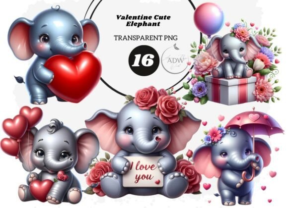 Valentine Cute Elephant: Sweet Designs for Your Projects