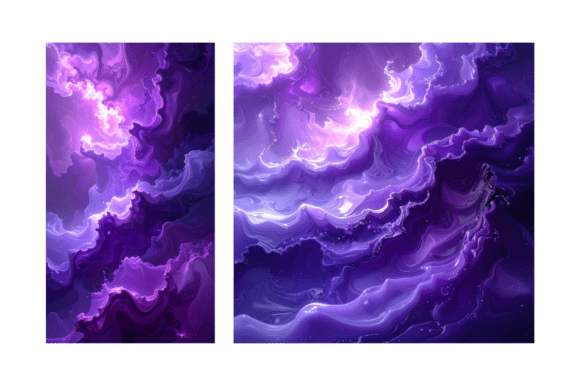Vibrant Violet Nebula Abstract Art