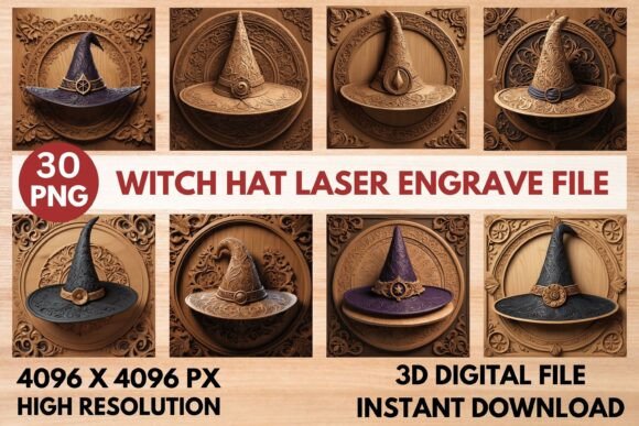 Witch Hat Laser Engrave File